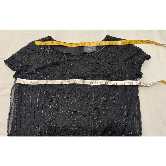 Adrianna Papell Black Beaded Maxi Formal Whimsigoth Fairy Sz 2 Ethereal - Picture 10 of 10